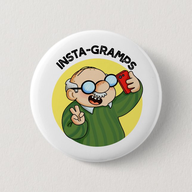 Instagramps Funny Social Media Grandpa Pun  Button (Front)