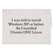 Install Linux Card (Front Horizontal)