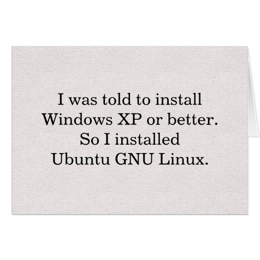 Install Linux Card (Front Horizontal)
