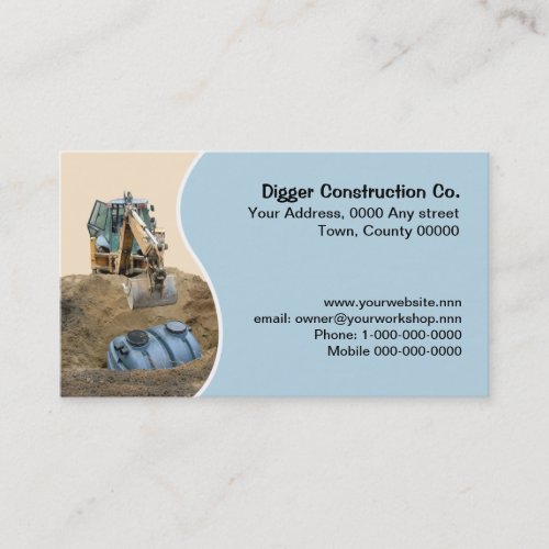 Installing a black septic tank business card