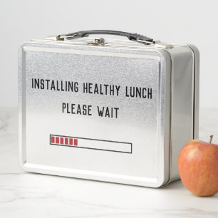 Installing Healthy Lunch Please Wait Personalized Metal Lunch Box
