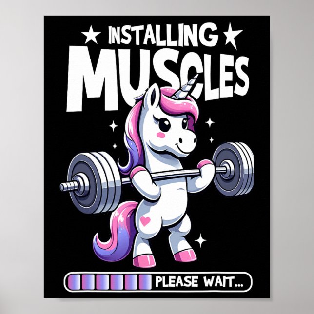 Installing Muscles Please Wait Bodybuilding Unicor Poster (Front)