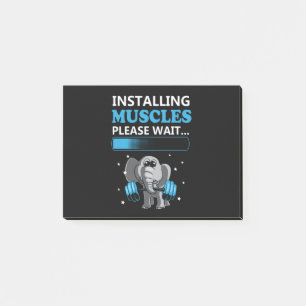Installing muscles please wait elephant Gym Post-it Notes