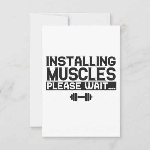 Installing Muscles Please Wait Funny Fitness Gym Thank You Card
