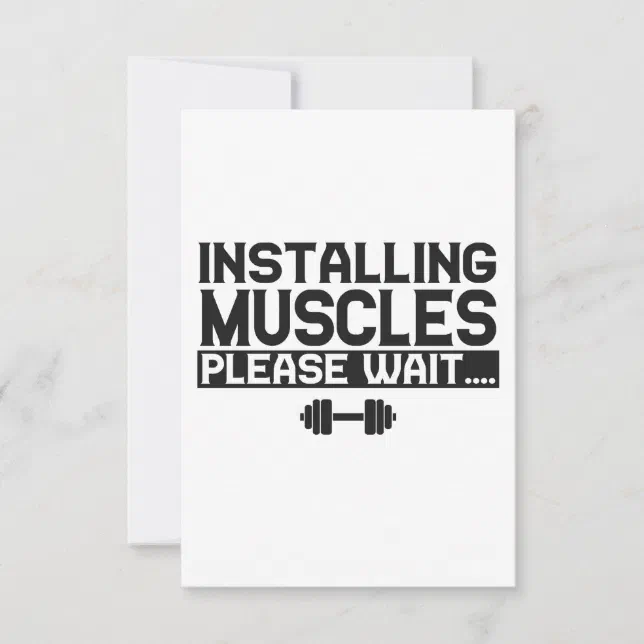 Installing Muscles Please Wait Funny Fitness Gym Thank You Card Zazzle