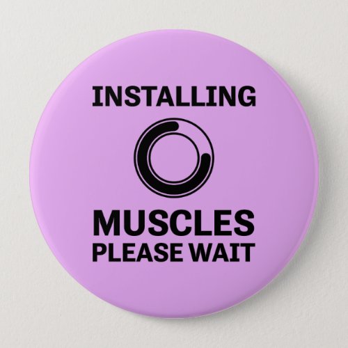 Installing Muscles Please Wait Funny Workout Button
