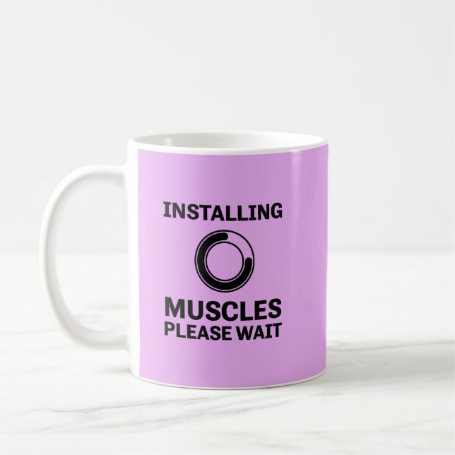 Installing Muscles Please Wait Funny Workout Coffee Mug (Left)