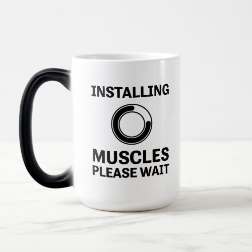 Installing Muscles Please Wait Funny Workout Magic Mug
