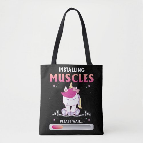 Installing Muscles Please Wait Workout Lover Tote Bag