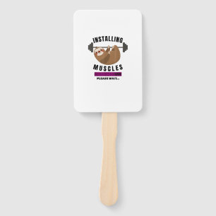 Installing Muscles Sloth Weight Lifting Fitness Mo Hand Fan