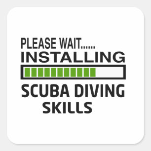 Installing Scuba Diving Skills Square Sticker