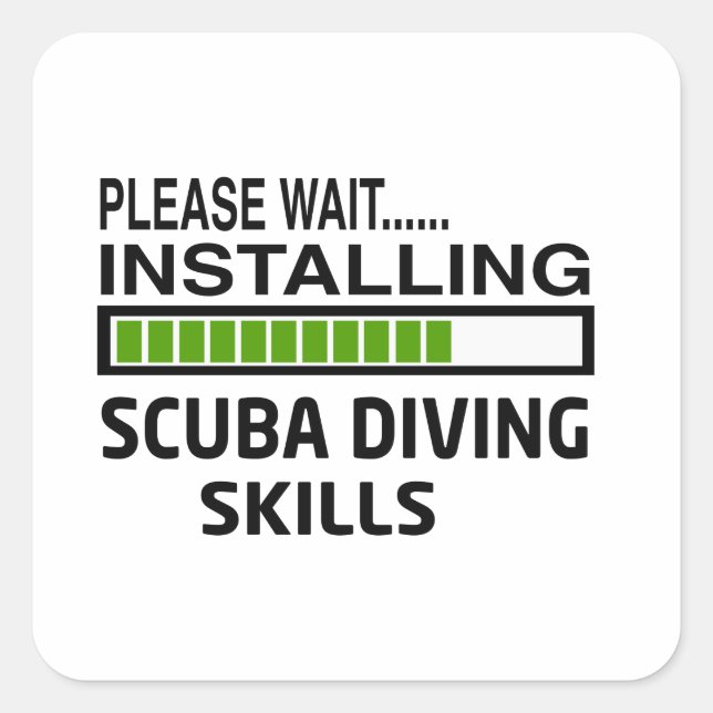 Installing Scuba Diving Skills Square Sticker (Front)
