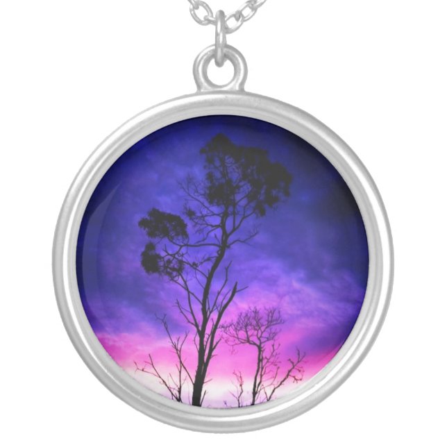 Instamaker Round Sterling Silver Plate Necklace (Front)