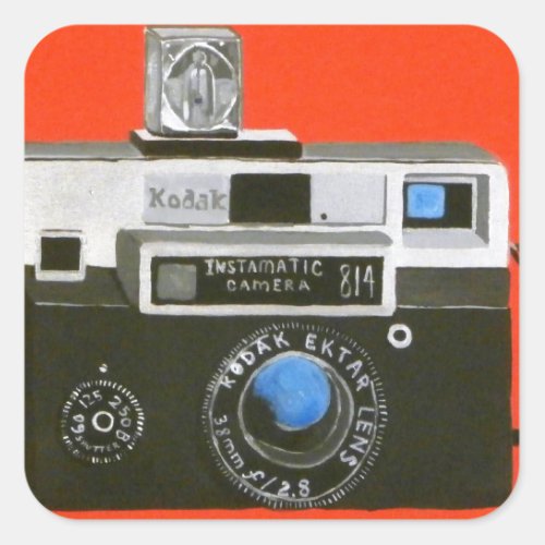 Instamatic Camera with Flashcubes Square Sticker