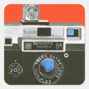 Instamatic Camera with Flashcubes Square Sticker