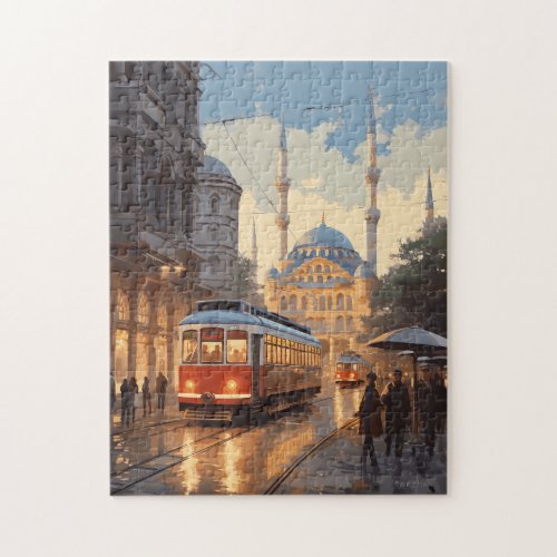 Instanbul Turkey Travel Art Vintage Jigsaw Puzzle
