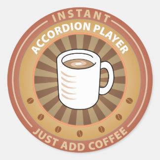 Instant Accordion Player Classic Round Sticker
