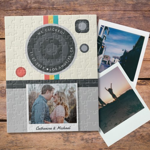 Instant Camera Couple Photo Unique Wedding  Jigsaw Puzzle