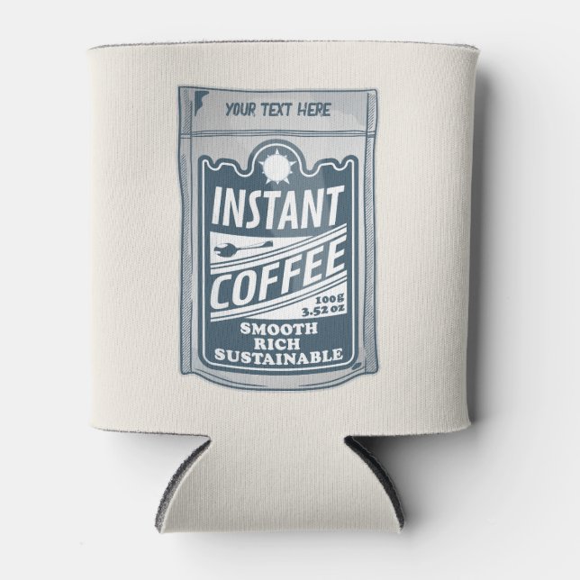 Instant coffee pop art illustration can cooler (Front)