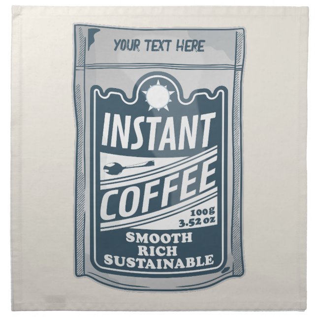 Instant coffee pop art illustration cloth napkin (Front)