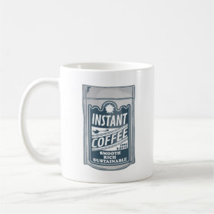 Instant coffee pop art illustration mug