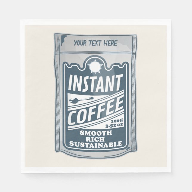 Instant coffee pop art illustration napkins (Front)