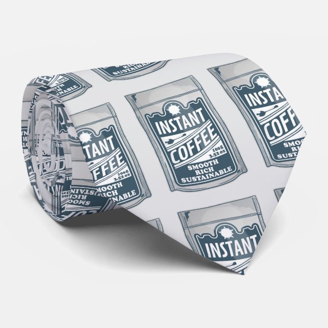 Instant coffee pop art illustration neck tie (Rolled)