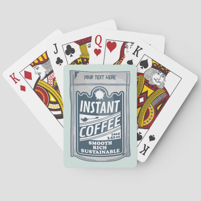 Instant coffee pop art illustration poker cards (Back)
