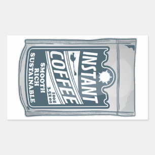 Instant coffee pop art illustration rectangular sticker