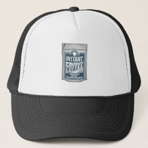 Instant coffee pop art illustration trucker hat