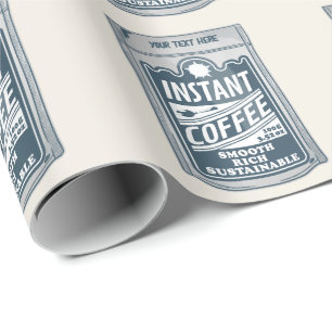 Instant coffee pop art illustration wrapping paper