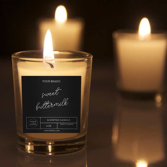 Instant Download Black Candle Labels Invitation (Creator Uploaded)