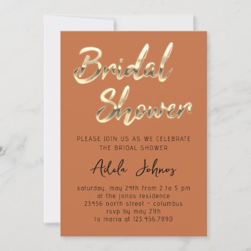 Instant Download Bridal Shower Honey Gold  Invitation