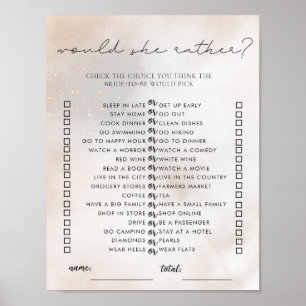 Instant Download Cloud 9 Bridal Shower Game Poster