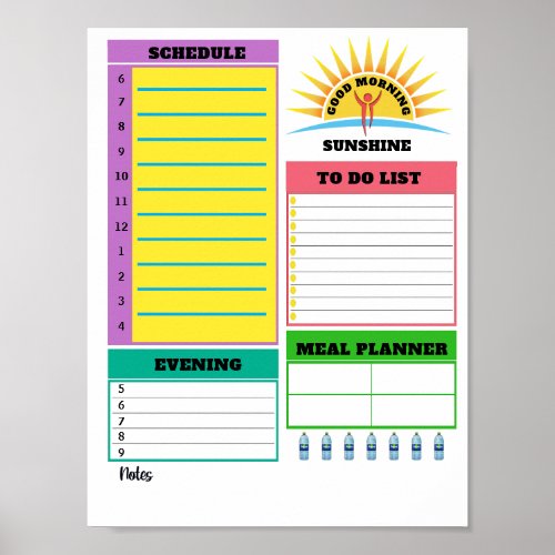 Instant Download Daily Planner Sheet  Poster
