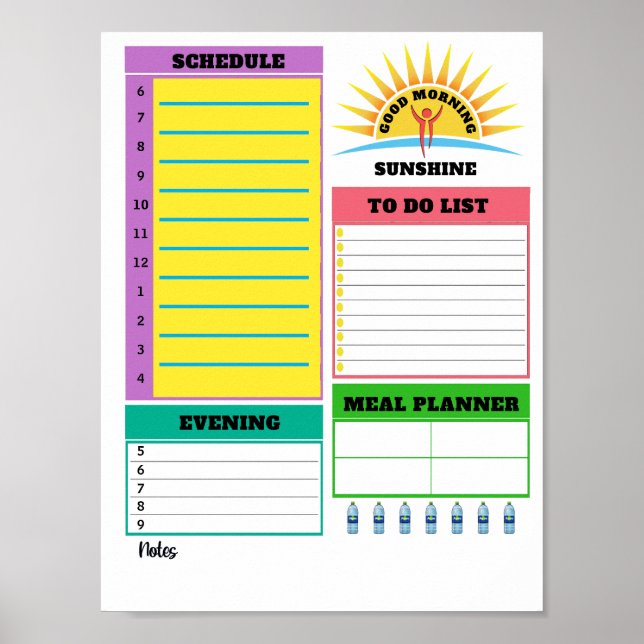 Instant Download Daily Planner Sheet  Poster (Front)