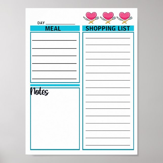 Instant Download Daily Planner Sheet  Poster (Front)