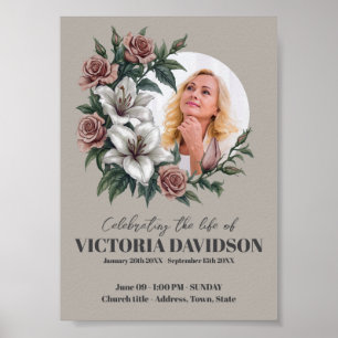 Instant Download Flower Frame Funeral Media Poster