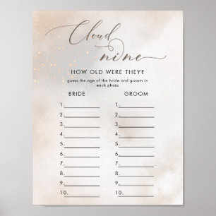 Instant Download On Cloud 9 Bridal Shower Game Poster