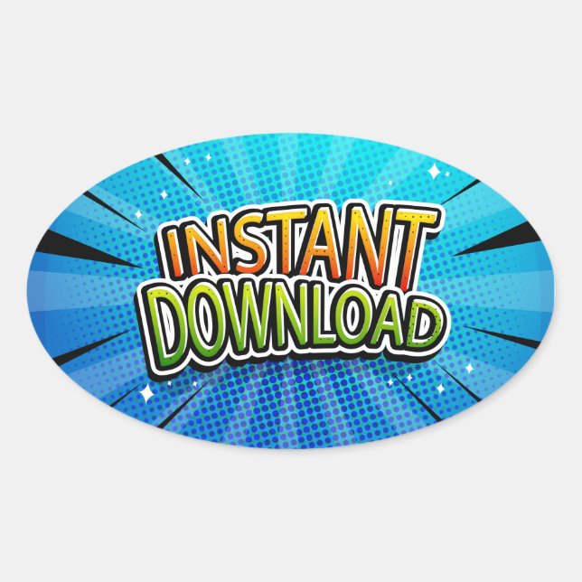 Instant Download Oval Sticker (Front)