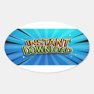 Instant Download Oval Sticker