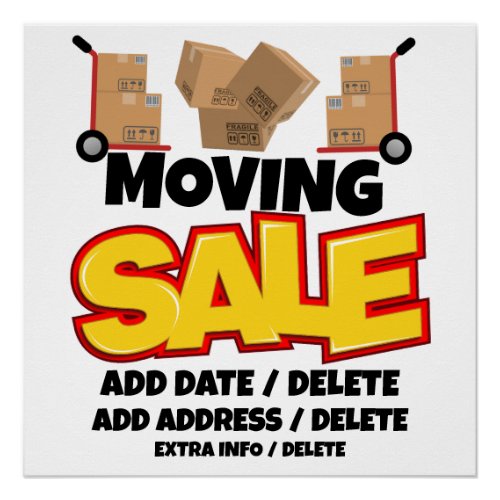 Instant Download  Physical MOVING Sale  Poster