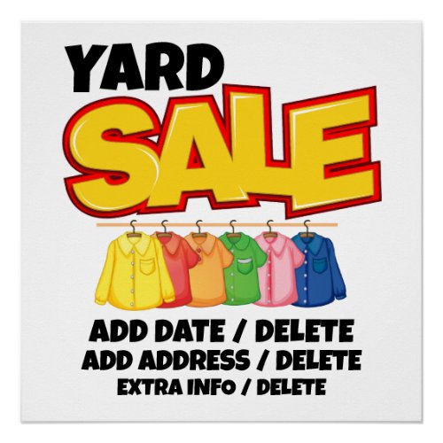 Instant Download  Physical YARD Sale  Poster