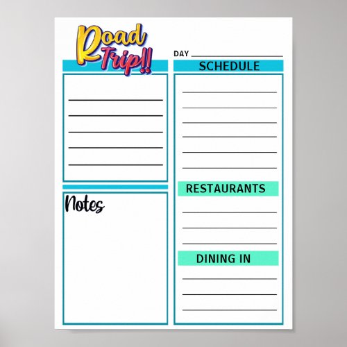 Instant Download Vacation Daily Planner  Poster