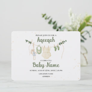 Instant Editable Aqeeqah Aqiqah Invitation Card