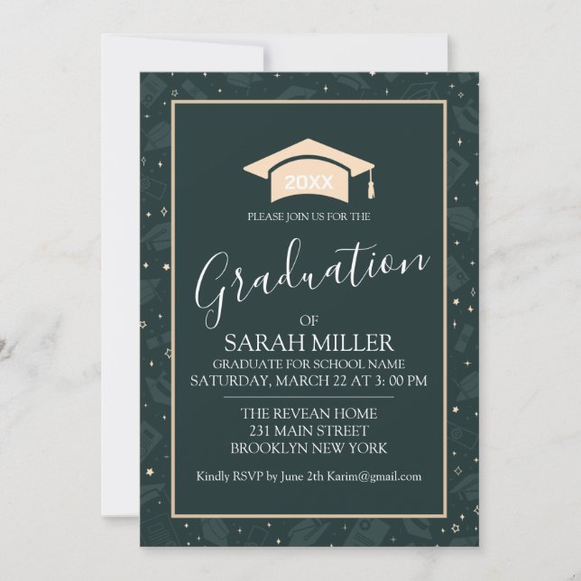 Instant Editable Graduation Party Invitation,Fun  Invitation (Front)