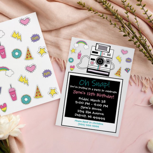 Instant Film Camera Birthday Party Invitation (Creator Uploaded)