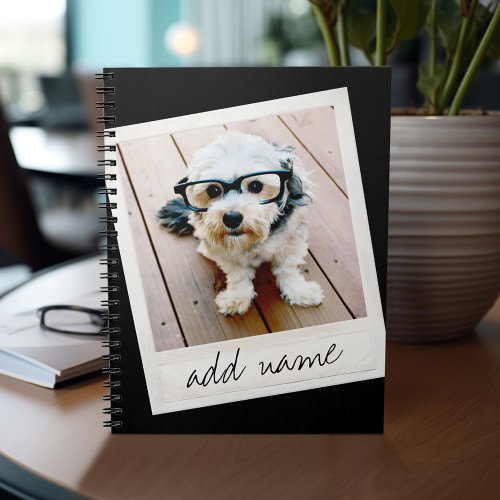 Instant Frame Custom Photo Black Notebook