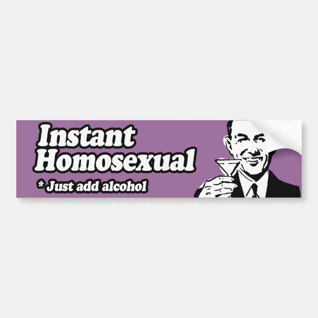 INSTANT HOMOSEXUAL -.png Bumper Sticker (Front)