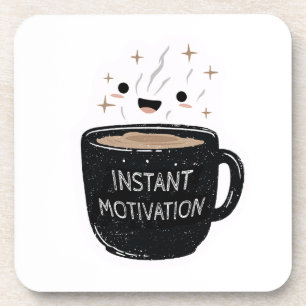 Instant Motivation – Cute Kawaii Coffee Cup Beverage Coaster